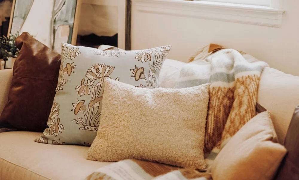 An interior design table setup.